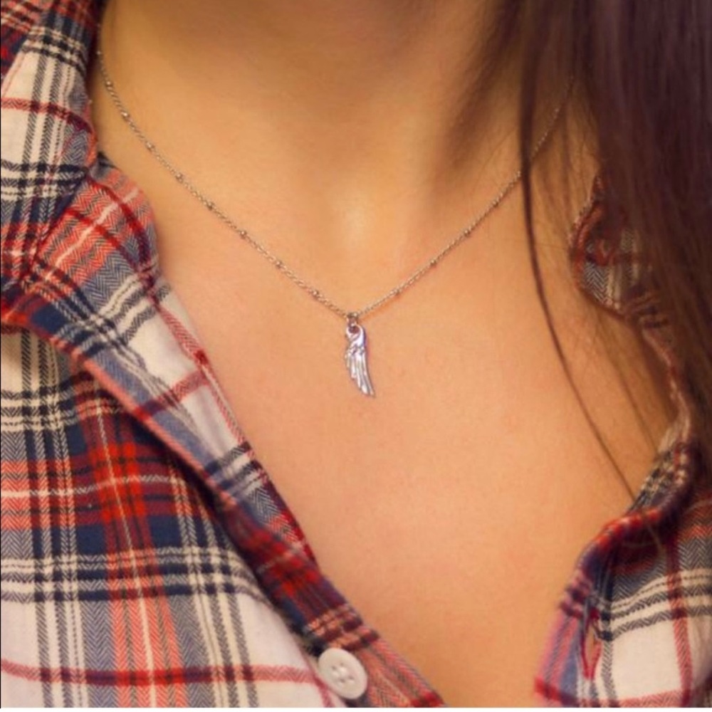 NWT Sterling Silver Angel Wing Pendant Necklace